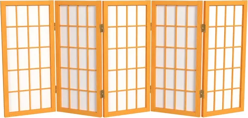 Vista 24 de Biombo portátil simple de 2 pies Biombo diseño Shoji, clásico diseño japonés 4 anchuras, 6 colores, Madera, Negro