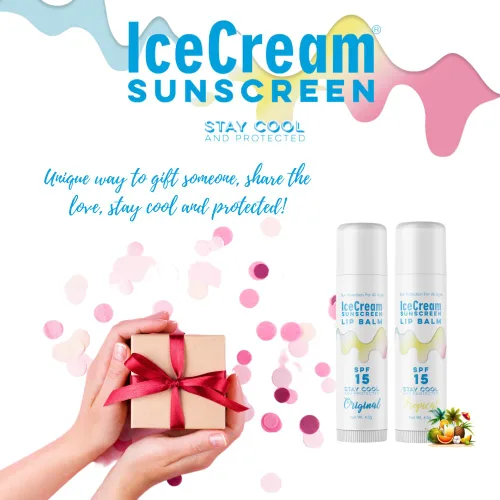 Vista 5 de IceCream Bálsamos labiales con protector solar, protector solar para labios, protector solar resistente al agua para labios, cuidado de labios