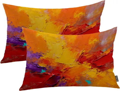Vista 95 de Shrahala Juego de 2 fundas de almohada de mandala de color beige para exteriores, cuadradas, mandala, para interiores, de lino resistente al agua