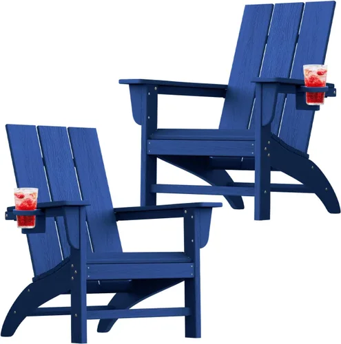 Vista 42 de Silla Adirondack moderna, sillas de patio de plástico HDPE para todo tipo de clima, silla para hoguera, sillas de césped al aire libre para terraza