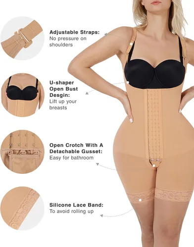 Vista 3 de Fajas Colombianas Stage 2 BBL Post Surgery Compression Garments for Women Full Body Shaper Tummy Control Faja