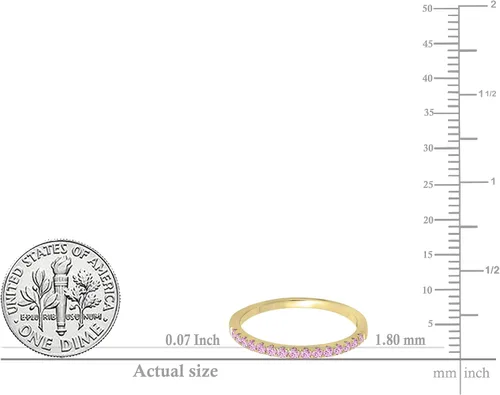 Vista 3 de Dazzlingrock Collection Anillo de boda elegante con piedras preciosas o diamantes redondos para mujer en oro macizo