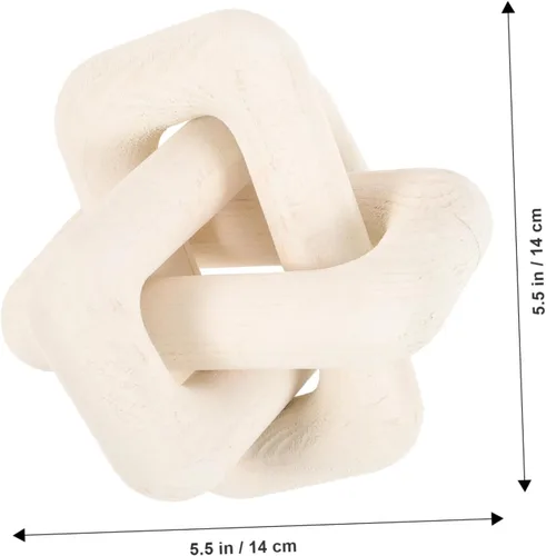 Vista 8 de Adornos de madera, 3 anillos, nudo de madera, decoración de nudo de madera, decoración de eslabones de cadena de madera, decoración de sala