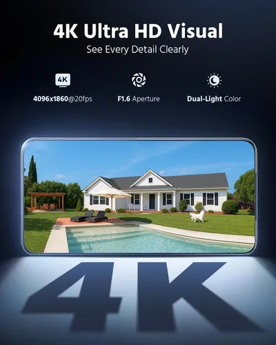 Vista 10 de ANNKE Sistema de cámara de seguridad PoE 4K con doble lente, gran angular de 180°, disco duro de 2 TB 8 Channel 12MP H.265+ NVR, 4pcs 8MP Wired