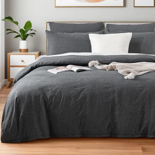 Vista 31 de NEXHOME PRO Funda de edredón Twin XL 100% algodón lavado, transpirable, duradera, texturizada, similar al lino, juego de ropa de cama para el hogar