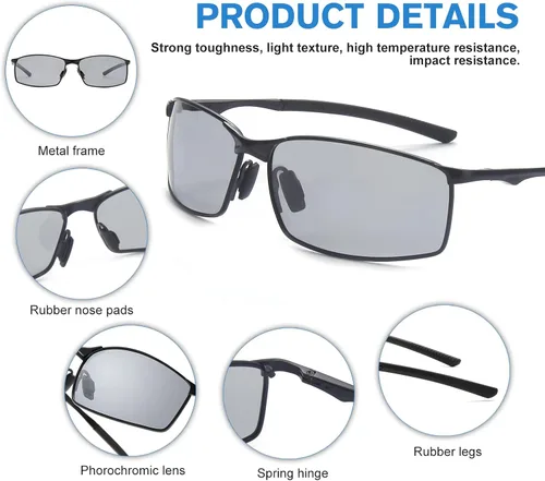 Vista 6 de SKYWAY Gafas de sol polarizadas para hombres y mujeres marco de metal UV400 gafas de sol SS8007