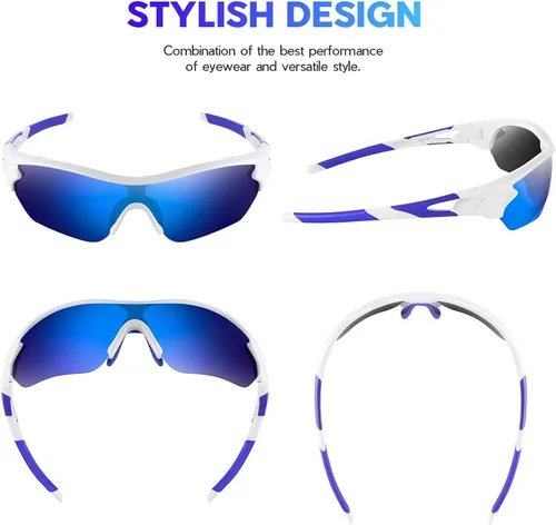 Vista 2 de Lentes de sol polarizados para hombres y mujeres jóvenes de béisbol ciclismo correr conducir pesca golf motocicletas lentes TAC UV400