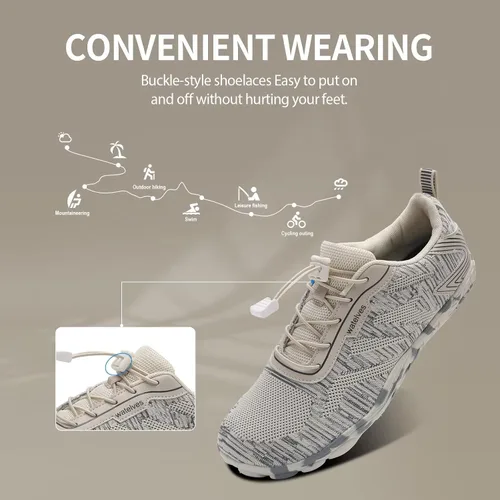 Vista 2 de WateLves Zapatos deportivos de senderismo descalzos para hombre, para correr, caminar, playa, escalada, al aire libre y deportes acuáticos