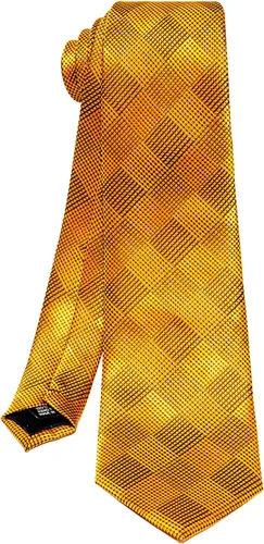 Vista 2 de Juego de corbatas de seda para hombre y gemelos cuadrados de bolsillo, juego de corbata tejida de diseñador para boda, negocios, baile de graduación