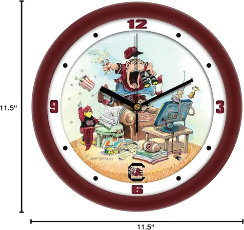 Vista 4 de SunTime Gary Patterson - Reloj de pared de fútbol americano de Carolina del Sur Gamecocks, 11.5 pulgadas