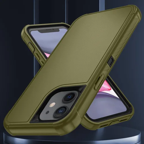 Vista 5 de SunStory Funda compatible con iPhone 11 con protector de pantalla HD, 3 capas de alta resistencia de cuerpo completo, funda protectora híbrida 3