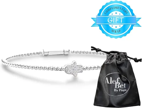 Vista 10 de Alef Bet by Paula Hamsa Hand Bracelet Sterling Silver for Women Worn for Protection and Abundant Blessings Beautiful Design for Everyday Wear