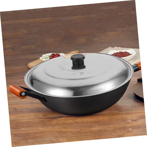 Vista 7 de Cabilock Tapas de sartén Tapa de olla Wok Tapa de olla: Tapa de sartén redonda de acero inoxidable con perilla Cubierta de sartén para sartén