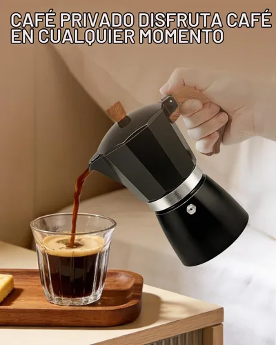 Vista 3 de Cafetera de café para estufa, cafetera de expreso de 3 tazas, olla de moka de aluminio, percolador de 5 oz 150 ml, fácil de preparar para estufas