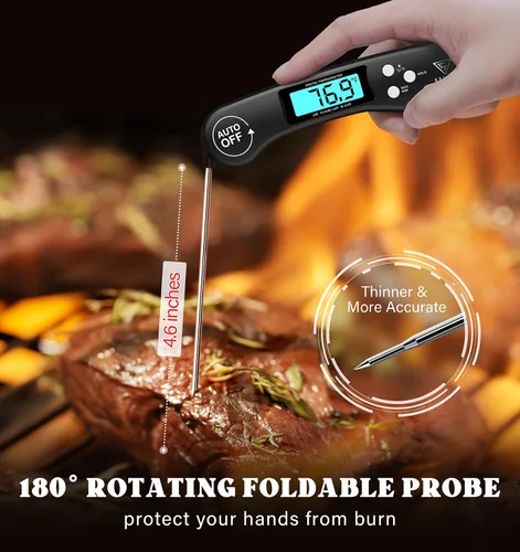 Vista 3 de Meat Thermometer, Instant Read Dial Thermometers for Cooking Black 2 Pack