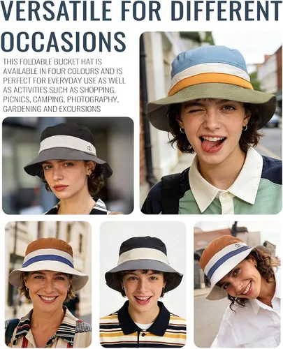 Vista 8 de Clakllie Cotton Fisherman Cap Unisex Bucket Hat Foldable Lightweight UV Protation Caps Hiking Travel Hats Outdoor Sports Cap