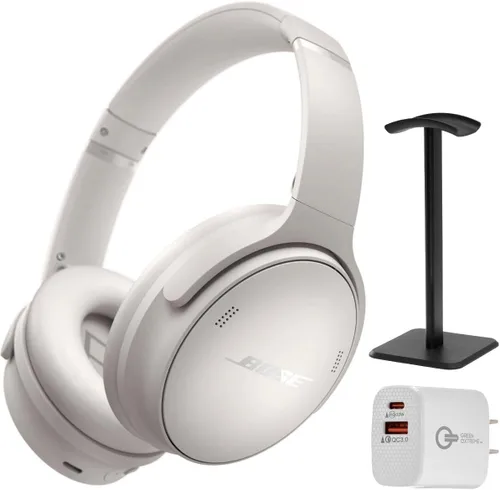 Vista 14 de Bose QuietComfort - Auriculares Bluetooth inalámbricos con cancelación activa de ruido sobre la oreja y micrófono, + cargador de pared verde Extreme