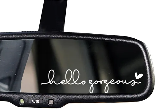 Vista 18 de 2 calcomanías con el texto “Buckle Up” para espejo retrovisor, calcomanía de vinilo divertida y bonita para el auto
