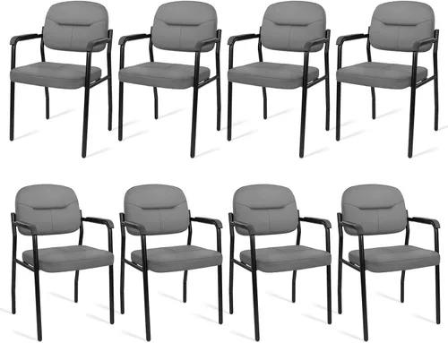 Vista 11 de CLATINA Silla de recepción de invitados, sillas de sala de conferencias, sillas de sala de espera con brazos acolchados, silla de escritorio sin