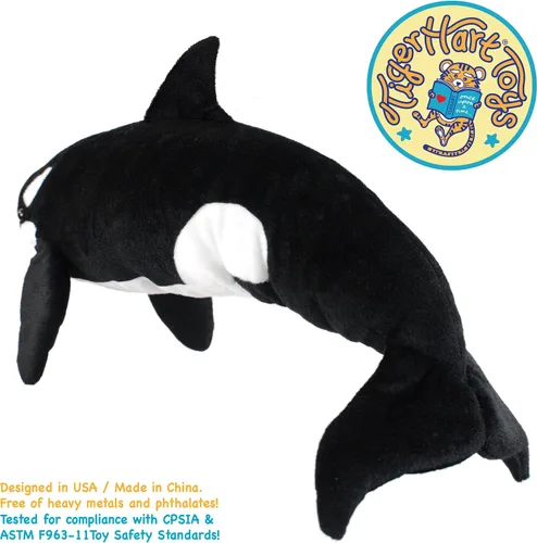 Vista 5 de TigerHart Octavius The Orca Blackfish - Peluche de 28 pulgadas