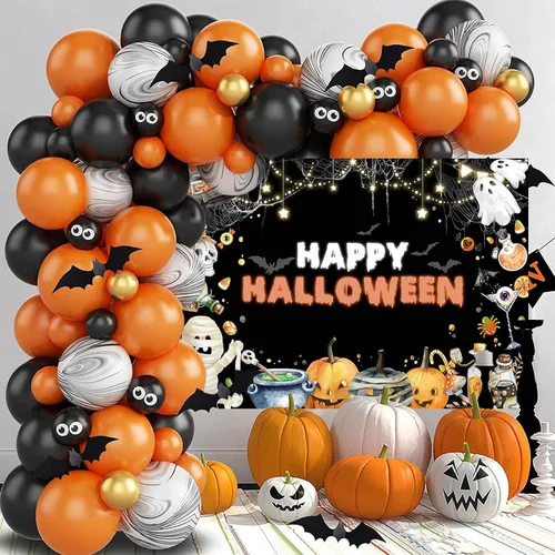Vista 3 de Mocsicka Telón de fondo de Halloween para decoración de fiesta de Halloween, decoración de fiesta de Halloween, fondo para fotografía de Halloween