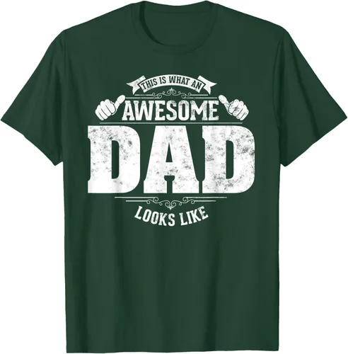 Vista 23 de This is what a awesome dad looks like vintage style design T-Shirt, Negro