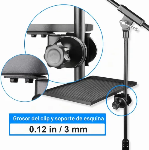Vista 5 de Mr.Power - Soporte para micrófono, 13 x 9 pulgadas, soporte para bandeja