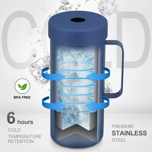 Vista 4 de Enfriador de botellas de vino con asa Aislador portátil de champán de enfriamiento rápido Manga enfriadora de vino de acero inoxidable Regalo