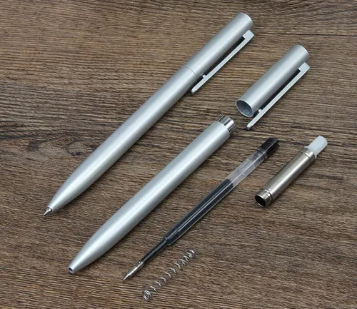 Vista 8 de Gullor Bolígrafo retráctil de metal de estilo simple, tinta negra de punta media, negro