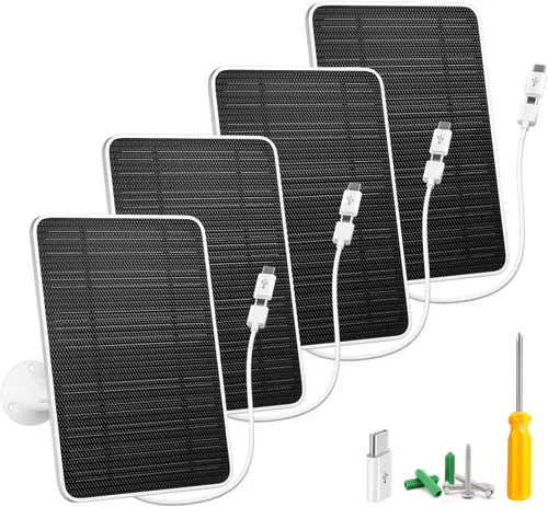 Vista 12 de Cargador de panel solar compatible con proyector Eufycam 3/3C/2C/2C Pro/E40/E20/2/2/2 Pro/E/L20/L40/Solo/SoloCam, panel solar de 5 W para cámara
