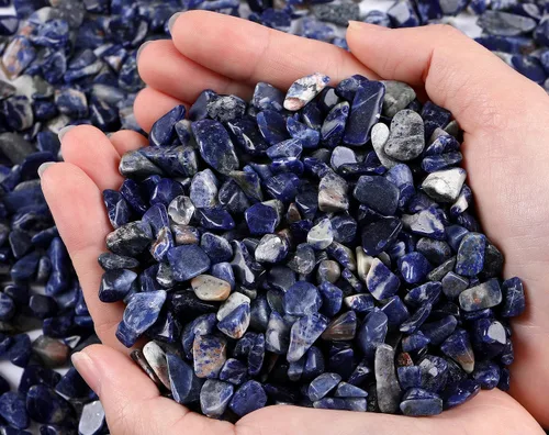 Vista 26 de QINJIEJIE Piedras de cristal de ágata acuática, piedra natural, grava a granel, piezas de rocas trituradas, piedra de cuarzo pulido, 0.55 libras