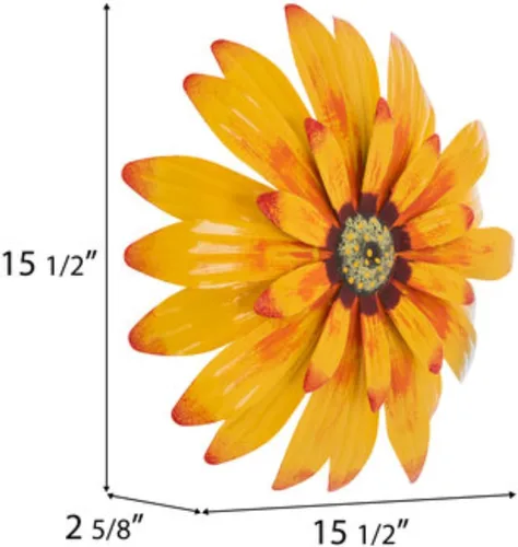 Vista 2 de Hobby Lobby Decoración de pared de metal de girasol amarillo para entrada o decoración del hogar