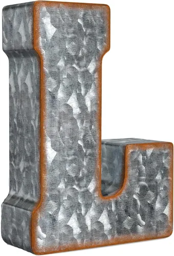 Vista 23 de CraftyCrocodile Números de metal galvanizado de 7" para decoración de pared - Número 3D 0 para colgar y de pie libre - Números de mesa rústicos