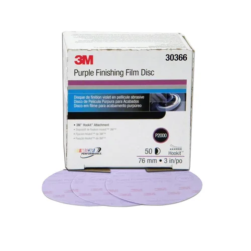 Vista 14 de Disco de película para acabado púrpura antipolvo, modelo P1 3769 de 6 pulgadas, de 3M, P600, 3