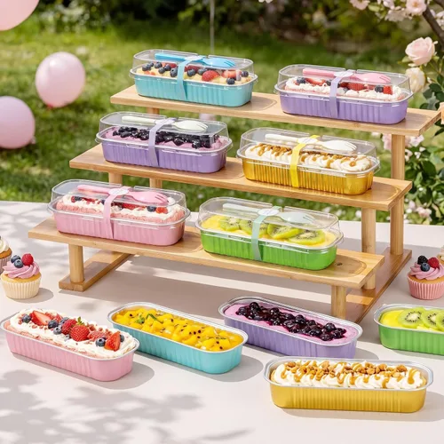 Vista 6 de LemonRoad 300 piezas de mini moldes para pan con tapa y cuchara adhesiva Varios