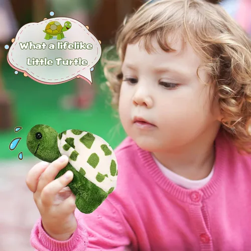 Vista 4 de Skylety 12 piezas de mini tortuga de juguete de peluche suave animal marino pequeño juguete de peluche tortuga lindo animal de peluche para adultos