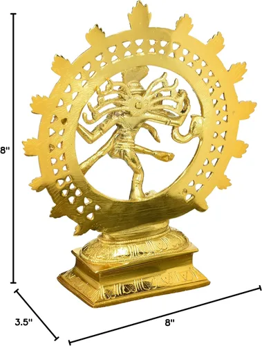 Vista 4 de Shiva (Natraj) - Estatua de latón - Hecho en la India