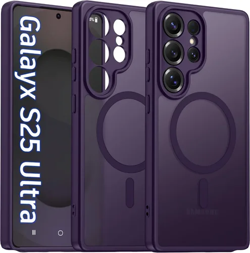 Vista 27 de Oterkin Funda magnética para Samsung Galaxy A17 mate, funda de teléfono A17 compatible con MagSafe esmerilada, translúcida, a prueba de golpes Negro