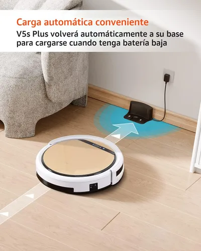 Vista 6 de ILIFE V5s Plus - Robot aspirador y trapeador combinado con Wi-Fi/App/Alexa, aspiradora robótica automática de carga automática, delgada