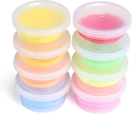 Vista 7 de GWHOLE Recipientes de slime con tapas, paquete de 20 recipientes pequeños de plástico reutilizables para almacenamiento de materiales de slime