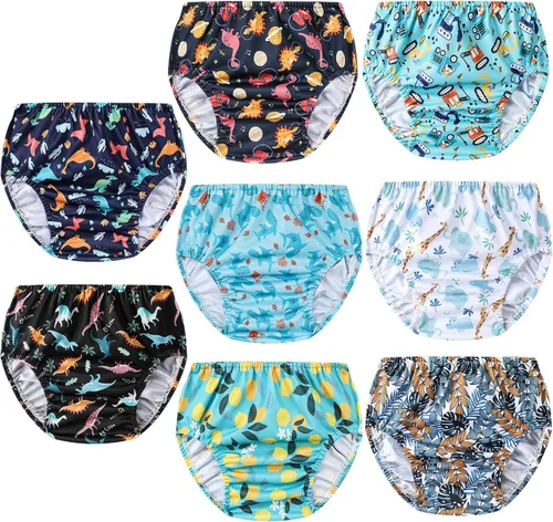 Vista 5 de 8 paquetes de ropa interior de entrenamiento de plástico reutilizable para niñas y funda impermeable para pañales para pantalones de goma para niñas