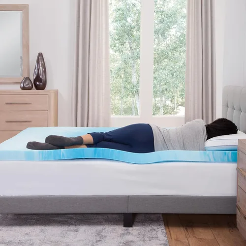 Vista 6 de Vibe Cubrecolchón de espuma viscoelástica con remolino de gel de 3 pulgadas, tamaño individual