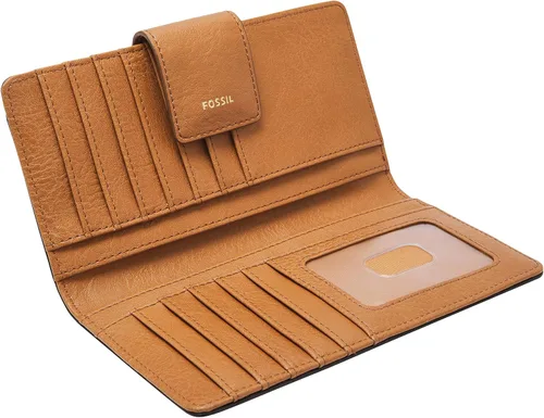 Vista 2 de Fossil - Cartera de piel Logan con lengüeta de bloqueo de interferencia de radiofrecuencia para mujer