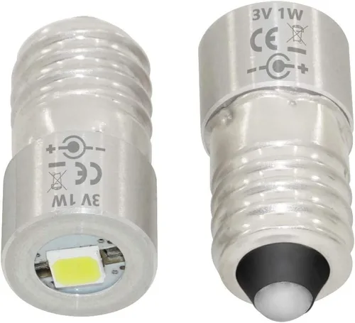 Vista 3 de DERA Bombillas LED de repuesto para linterna LED con base E10, pieza de repuesto de 1 W 3 V para 3 4 5 6 celdas D/C para mini lámpara de faros
