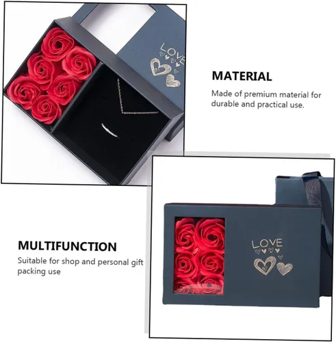 Vista 5 de 1 Unidades Caja de jabón flor colgante de flor de acrílico joyería de flor roja broche de rosa inmortal esponja portátil bolsa de joyería especial