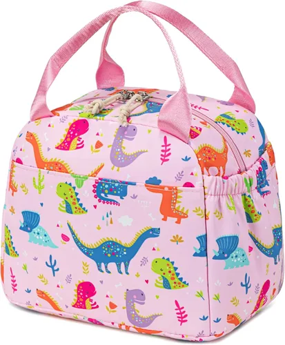 Vista 12 de CAMTOP Bolsa de almuerzo para niños, bonita lonchera aislada para niños y niñas, loncheras a prueba de fugas para la escuela