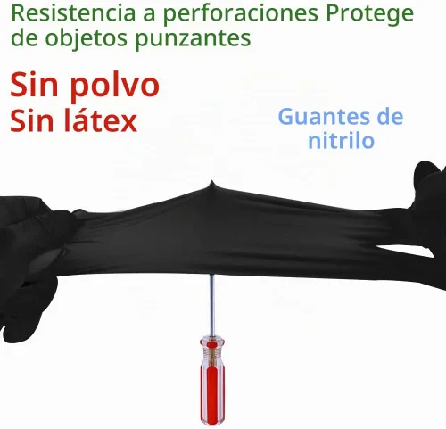 Vista 2 de Nitrile Disposable Gloves Pack of 100, Latex Free Safety Working Gloves for Food Handle or Industrial Use