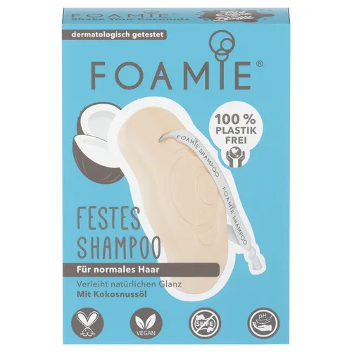 Vista 6 de Foamie Champú sólido, cabello normal y rizos con aceite de coco, champú para el cabello para brillo natural, 100% vegano, sin plástico, 2.82 oz