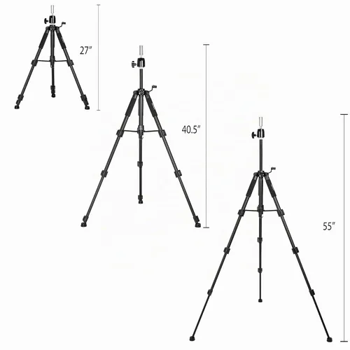 Vista 3 de GEXWORLDWIDE - Soporte de trípode de maniquí de 55 pulgadas, resistente para peluca, bloque de lona, cabeza de maniquí para peluquería cosmetológica