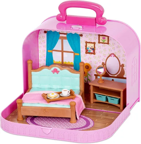 Vista 3 de Li'l Woodzee z - Juego de casa de muñecas portátil para dormitorio con 2